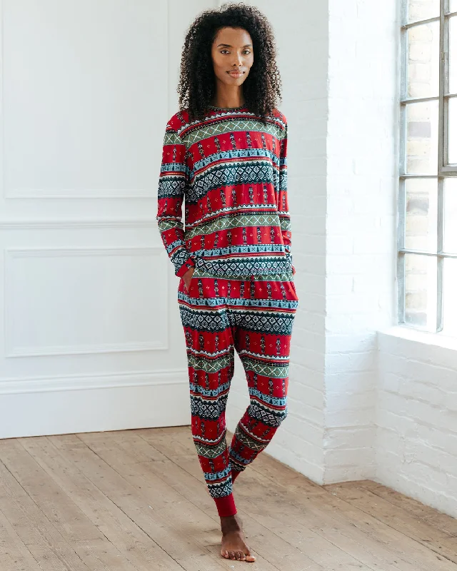 Christmas Nutcracker Fair Isle Print Long Pyjama Set