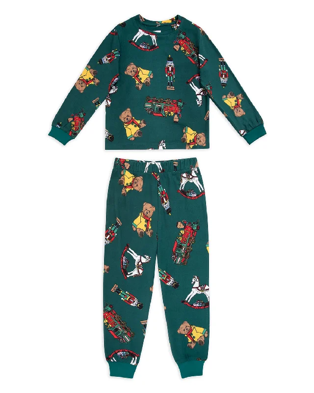 Kids Christmas Toys Print Long Pyjama Set