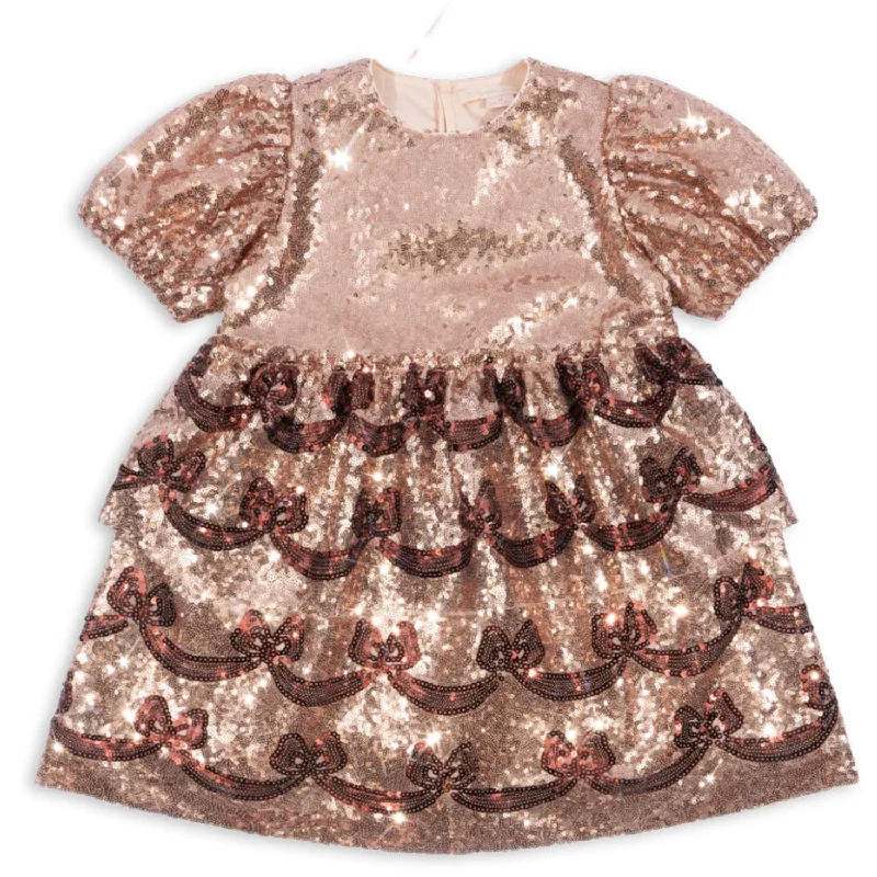 Empire Waist DressKonges Sløjd Gold Blush Starla Bow Wow Dress