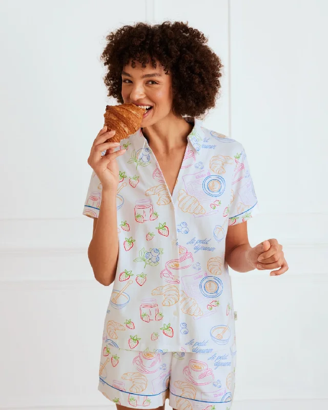 Organic Cotton Breakfast Print Short Pyjama Set