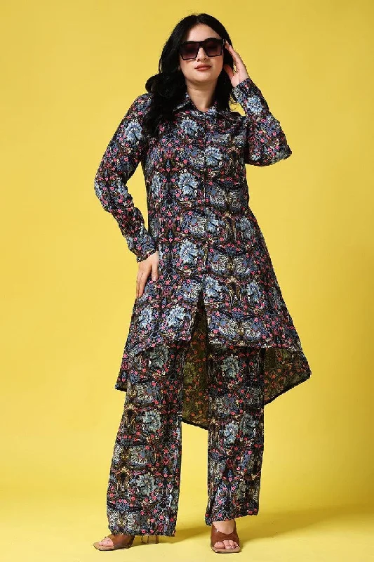 Black Floral Printed Co-ord Set