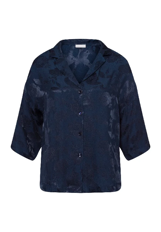 Wool ShirtsValene Notch Collar Shirt | Blueberry Flowers 74958-2394