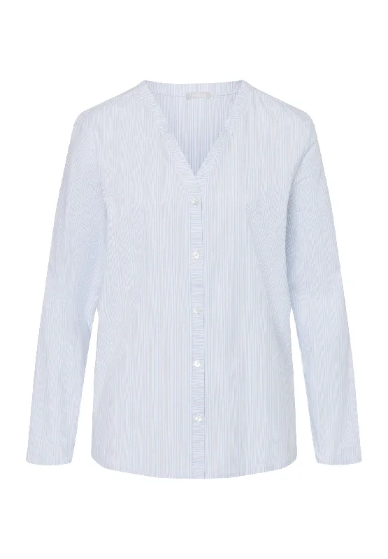 Work ShirtsSleep And Lounge Cotton Notch Collar Shirt | Dreamy Stripe 77457-2369