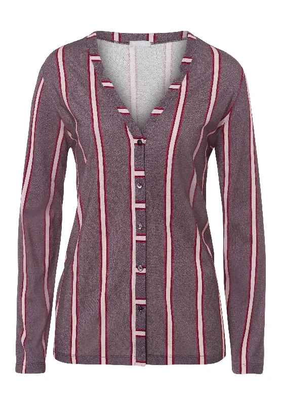 Longline ShirtsSleep And Lounge Button Front Shirt | Sleek Stripe 77934-2934