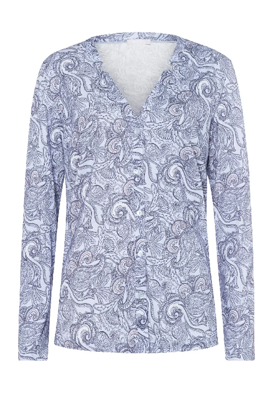 Tasseled ShirtsSleep And Lounge Button Front Shirt | Calm Paisley 77934-2954