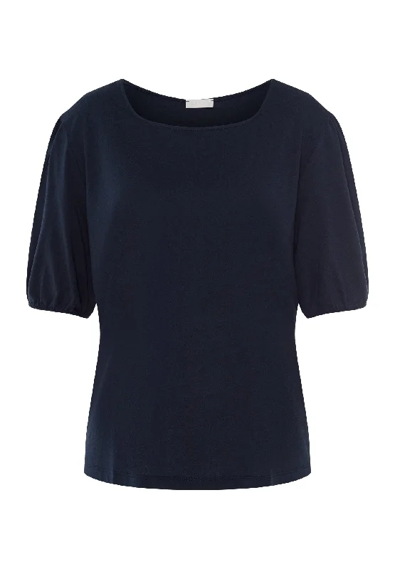 Studded ShirtsNatural Shirt Organic Cotton Square Neck Top | Deep Navy 78807-1610