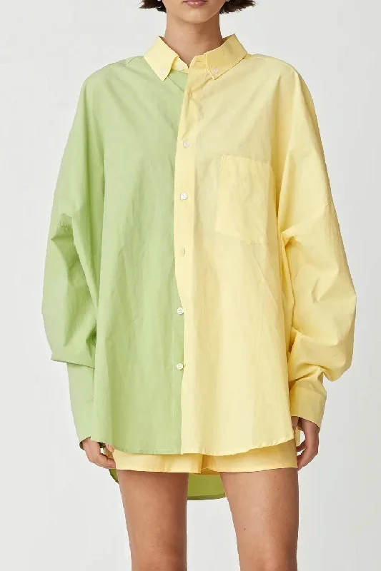 Dress ShirtsBLANCA Womens Henrietta Shirt Yellow & Green