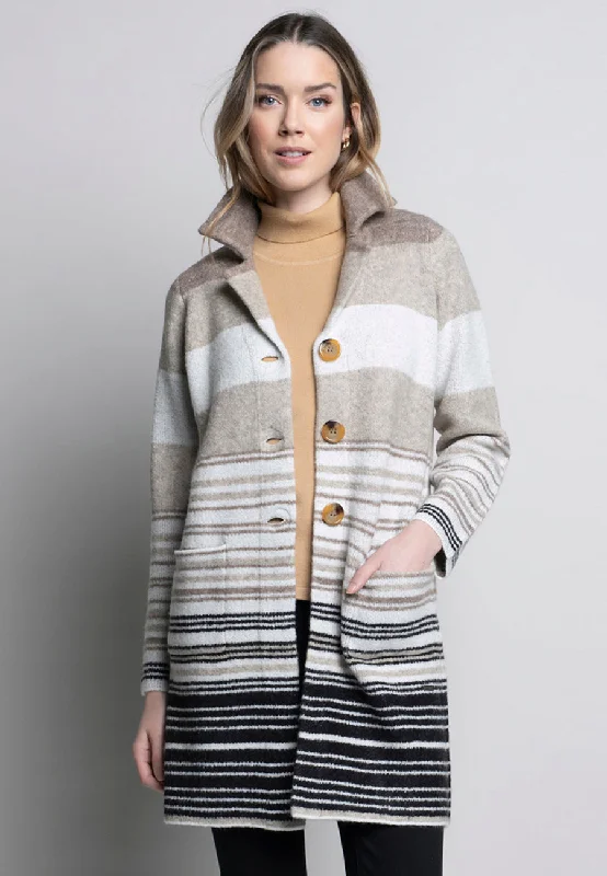 Fringed JacketsButton-Front Cardigan