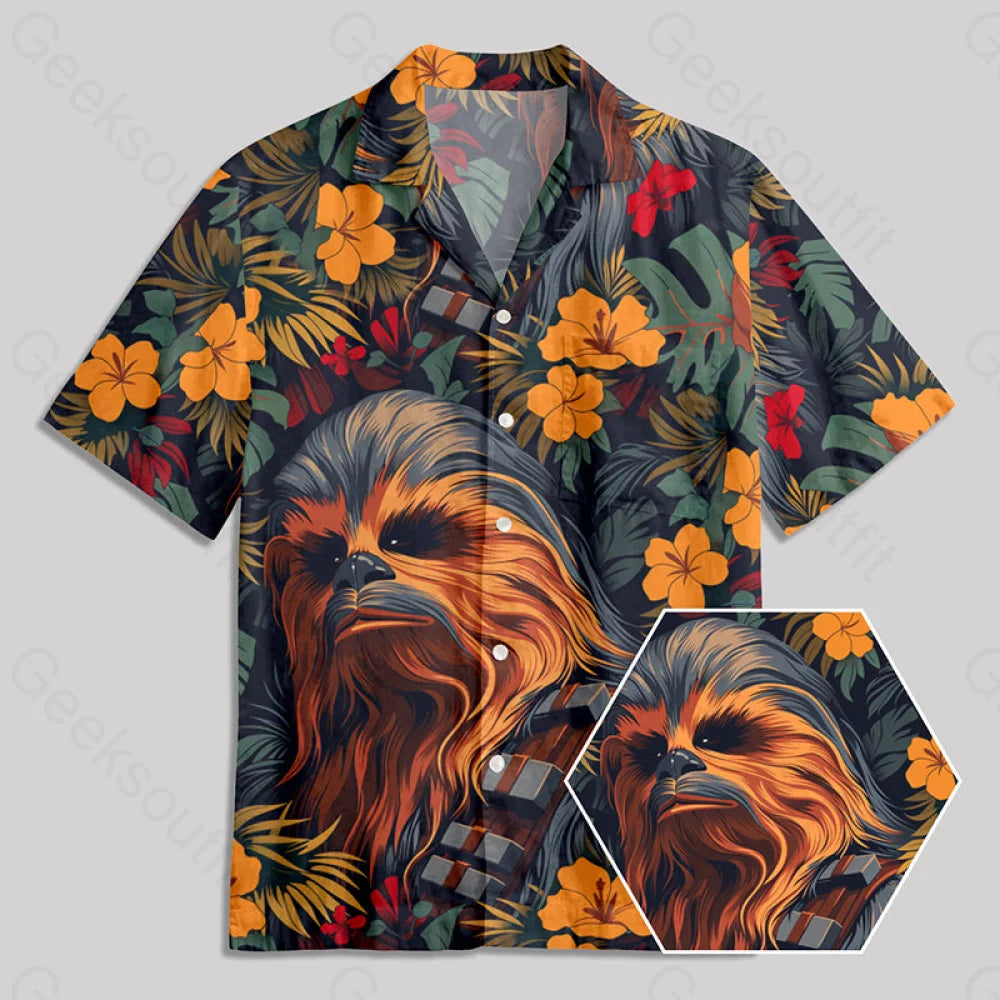 Cycling ShirtsChewbacca Flowers and Trees From Button Up Pocket Shirt