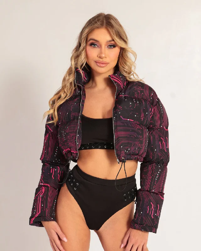 Winter JacketsCircuit Board Cropped Puffer Jacket