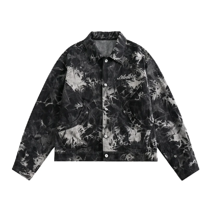 Punk JacketsClassic Snowflake Tie Dye Denim Jacket