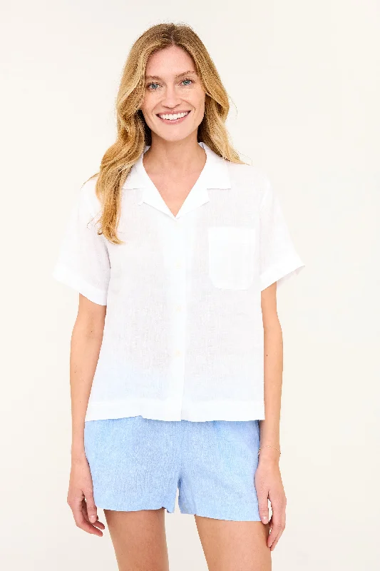 Embellished ShirtsMaddie Camp Shirt - White