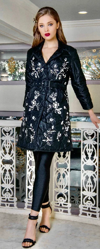 BlazersCourcheval silk hand embroidered puffer coat