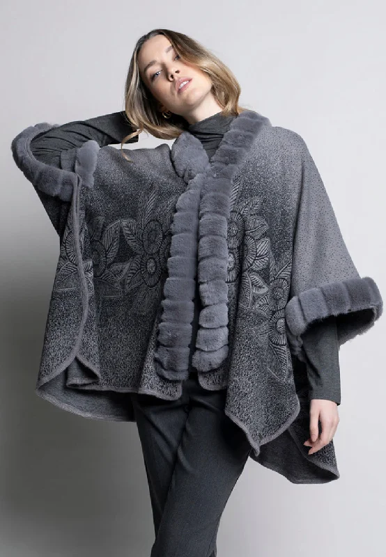 Designer JacketsFaux Fur Trimmed Cape