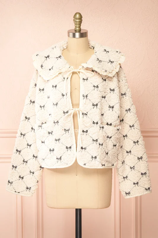 Button-Up JacketsHeira | Ivory Sherpa Jacket w/ Peter Pan Collar