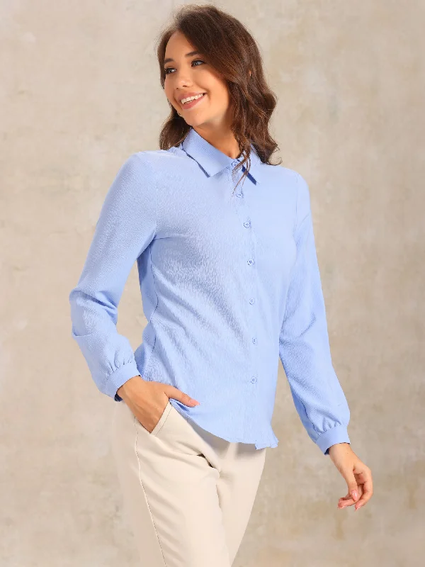 Luxury ShirtsTextured Long Sleeve Work Office Button Down Shirts