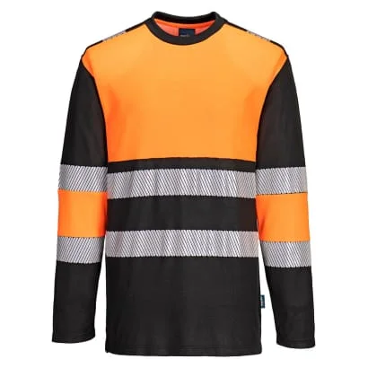 Lace-Up ShirtsPW3 Hi Vis Class 1 Tee Shirt Long Sleeve Hi Viz T -PW312 Portwest