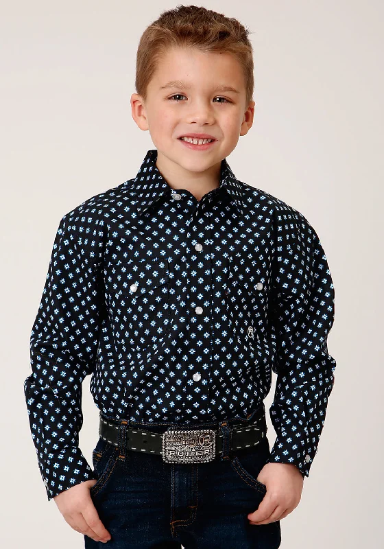 Festival ShirtsRoper Boys Kids Black 100% Cotton New Star Foulard L/S Shirt