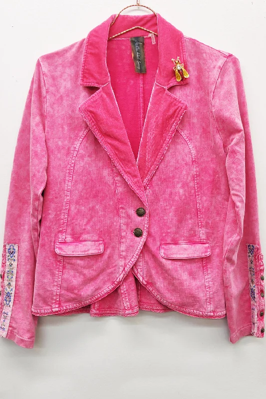 Ruffled JacketsRose Pink Jacket by Aratta