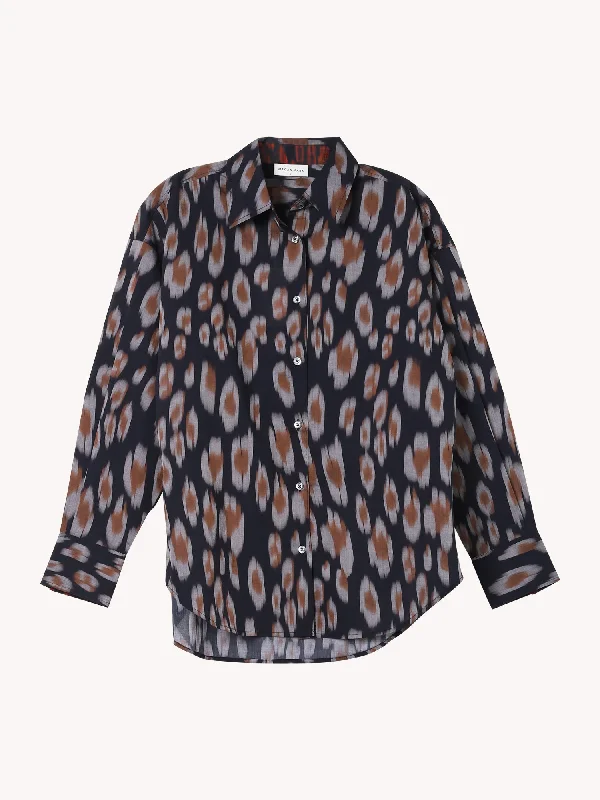 Lace-Up ShirtsTyra Leopard Cotton Shirt