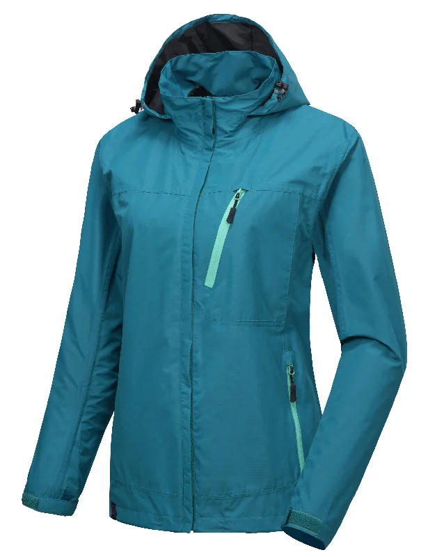 Artist JacketsWomen's Waterproof Hooded Hiking Travel Rain Shell Jacket