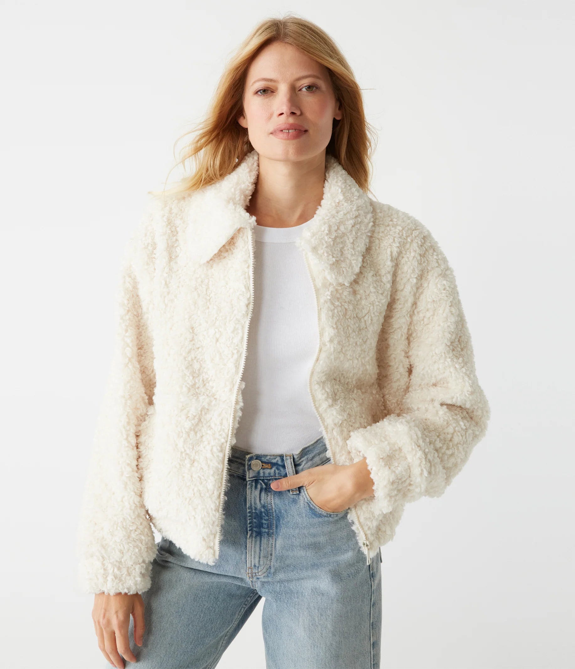 Leather-Paneled JacketsZiggy Shaggy Shearling Jacket