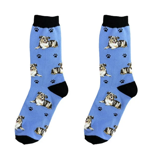 Australian Shepherd Dog Happy Tails Socks