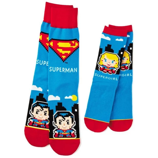 Hallmark DC Comics™ Superman™ PXL8® Father and Daughter Socks, Set of 2