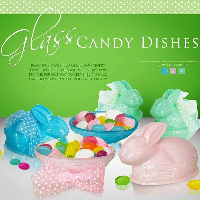 Frosted Glass Bunny Retro Candy Dish