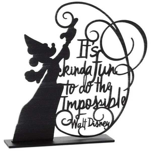 Hallmark Disney Sorcerer Mickey Do the Impossible Metal Quote Figurine