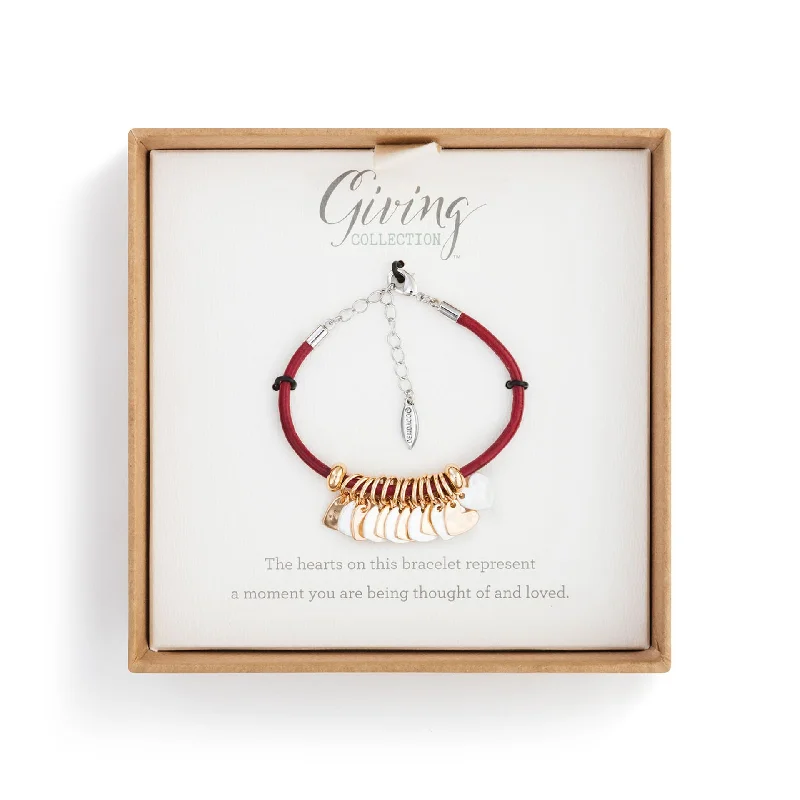 Heart Giving Charm Red Bracelet