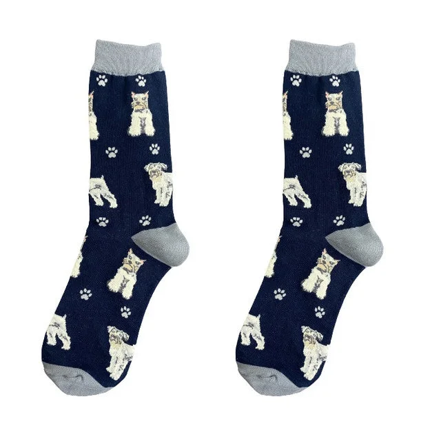 Schnauzer Dog Happy Tails Socks