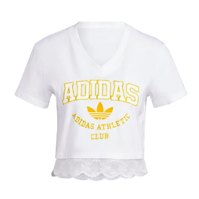 Athletic T-Shirtsadidas - Women's Originals Cropped Lace Trim T-Shirt (II5608)