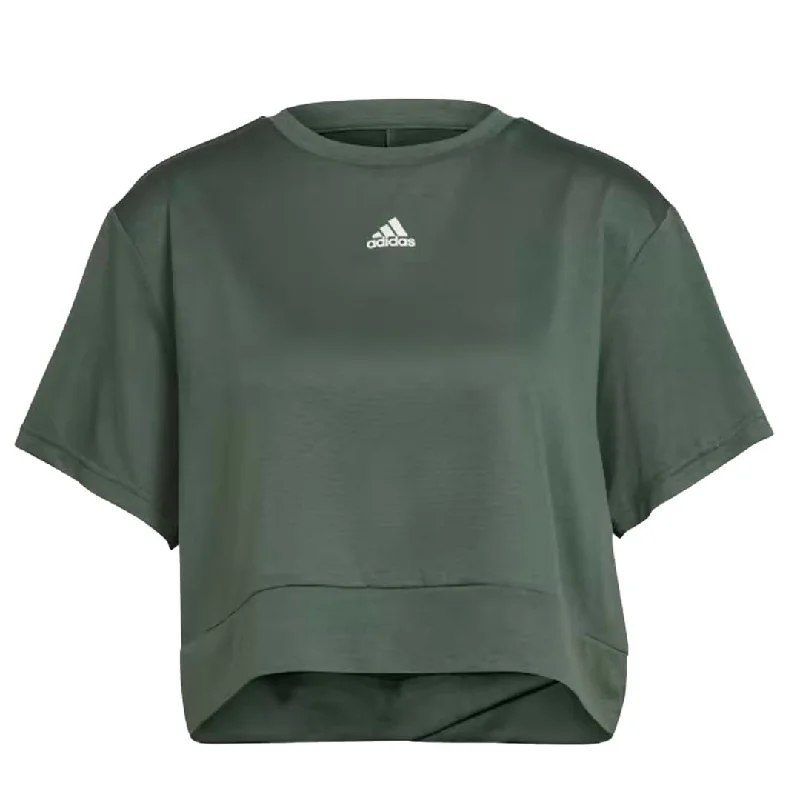 Sheer T-Shirtsadidas - Women's Aeroready Studio Loose Crop T-Shirt (HM8718)