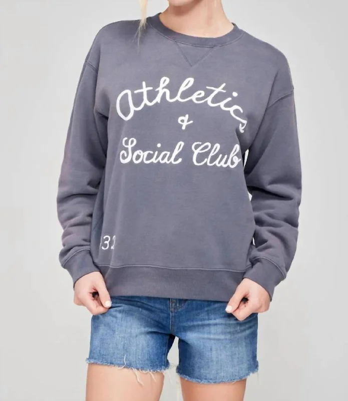 Ruffled SweatshirtsAthletics And Social Club Cody Sweatshirt In Faded Indigo