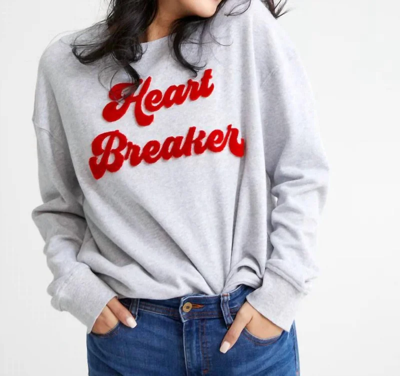 Colorblock HoodiesHeart Breaker Sweatshirt In Grey