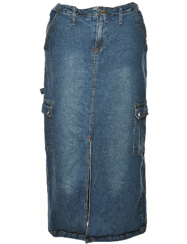 Metallic T-ShirtsY2K Denim Cargo Skirt - M