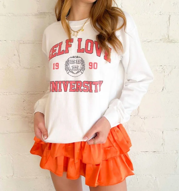 Urban HoodiesSelf Love University Graphic Sweatshirt In White