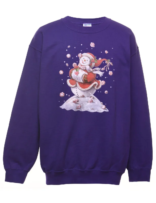 Beaded SweatshirtsSnowman Christmas Sweatshirt - M