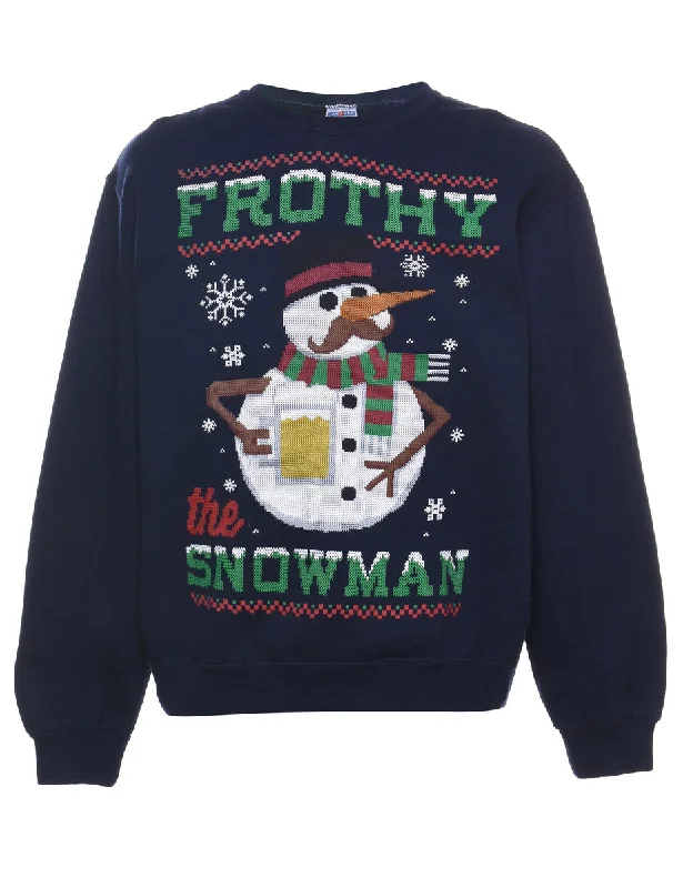 Cropped SweatshirtsSnowman Christmas Sweatshirt - M