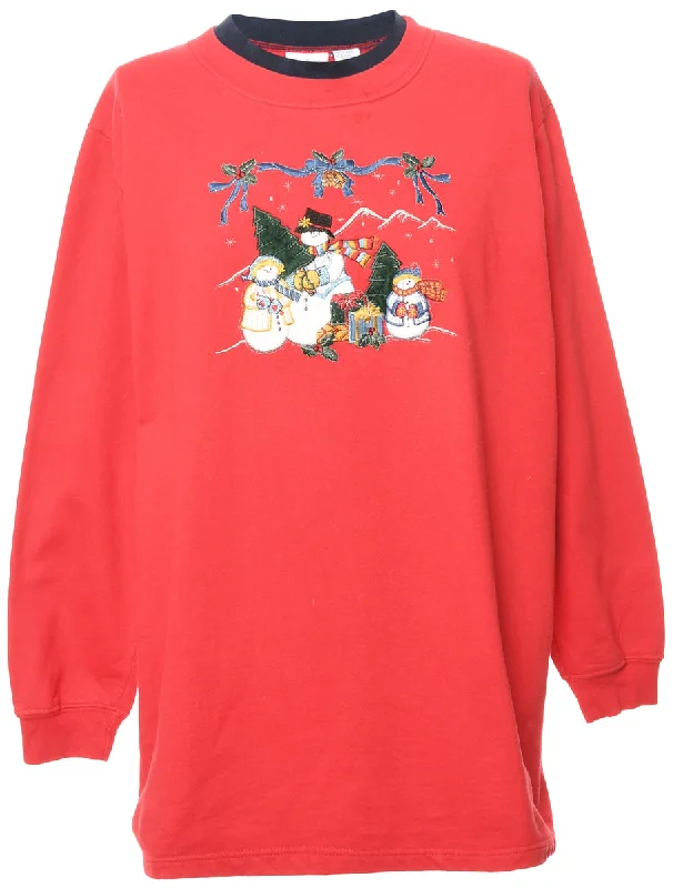 Zip-Up HoodiesSnowman Christmas Sweatshirt - S