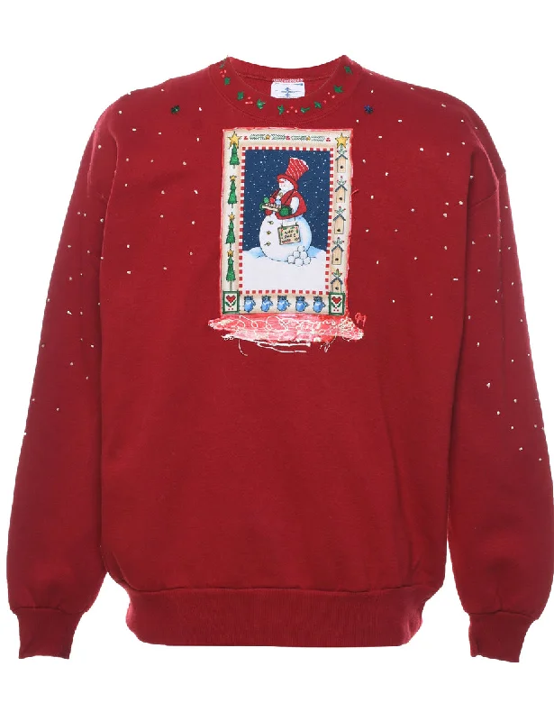 Minimalist SweatshirtsSnowman Christmas Sweatshirt - XL