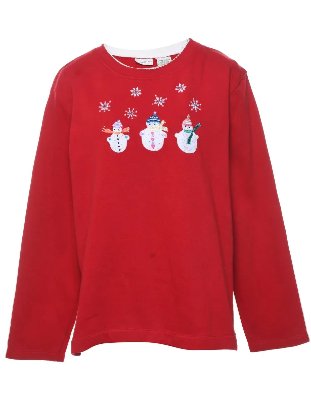 Printed SweatshirtsSnowman Christmas Sweatshirt - XL