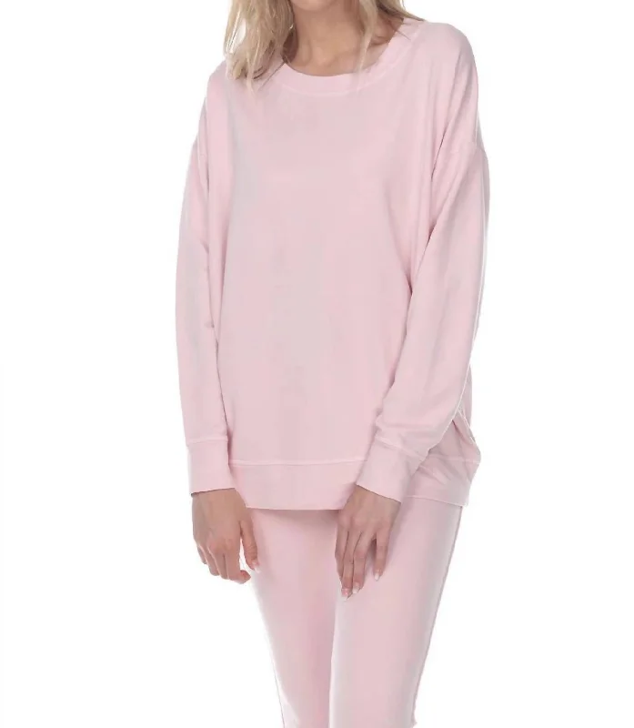 Polyester HoodiesTaylor French Terry Crew Neck Sweatshirt In Blush