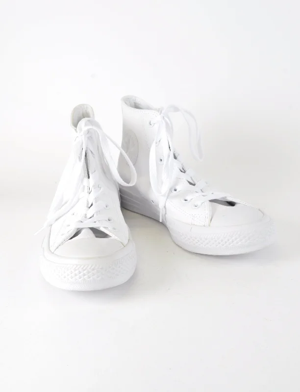 UV-Protection T-ShirtsWhite Leather Hightop Converse - New But Imperfect