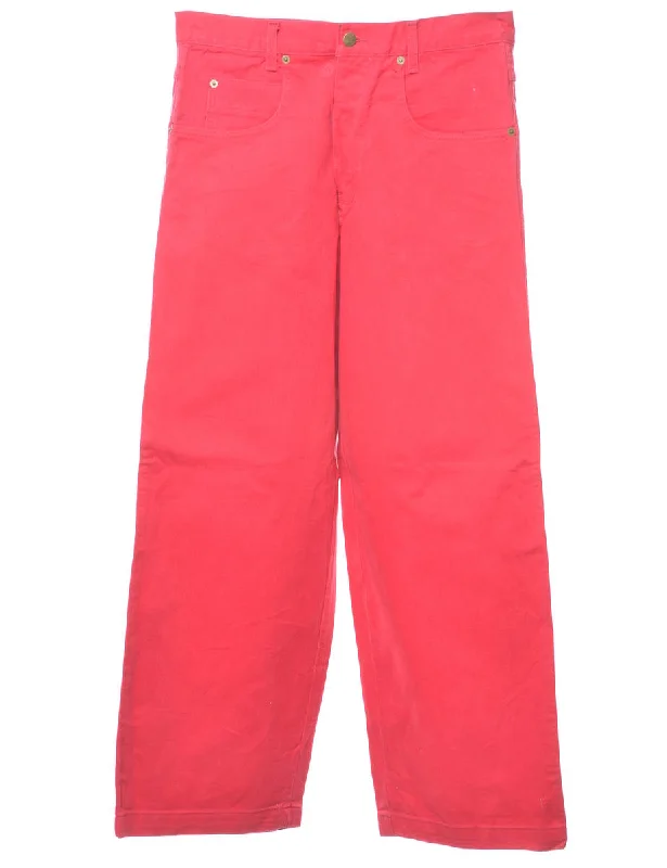 Boat Neck T-ShirtsWide Leg Hot Pink Jeans - W32 L31