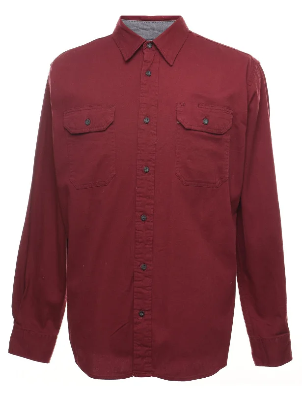 Metallic T-ShirtsWrangler Maroon Denim Shirt - M