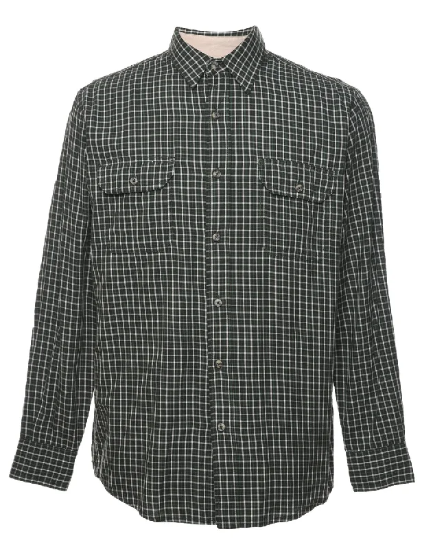 Athletic T-ShirtsWrangler Olive Green Checked Shirt - S