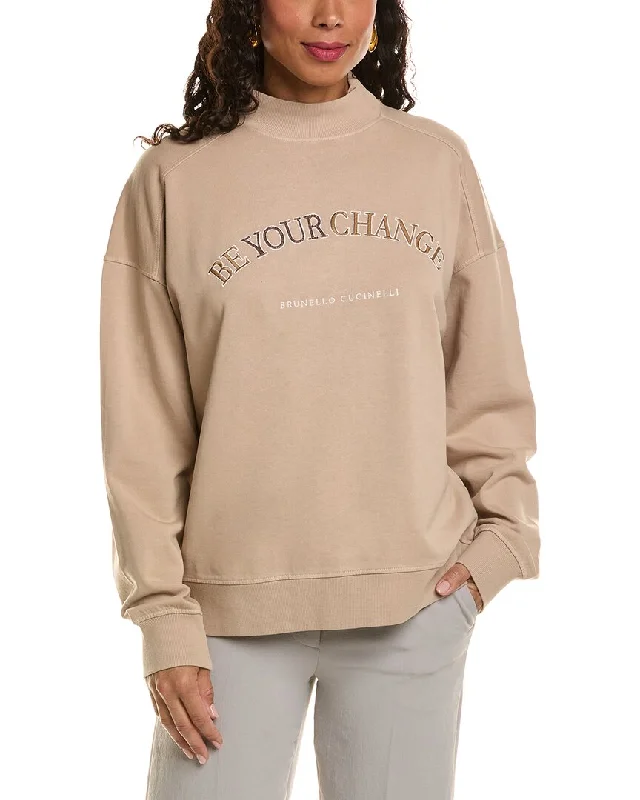 Cropped SweatshirtsBrunello Cucinelli Mock Sweatshirt