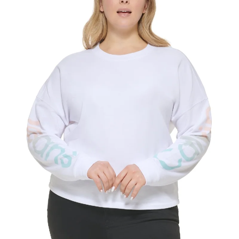 Logo HoodiesCalvin Klein Women's Ombre Traveling Logo Sweatshirt White Size 1X